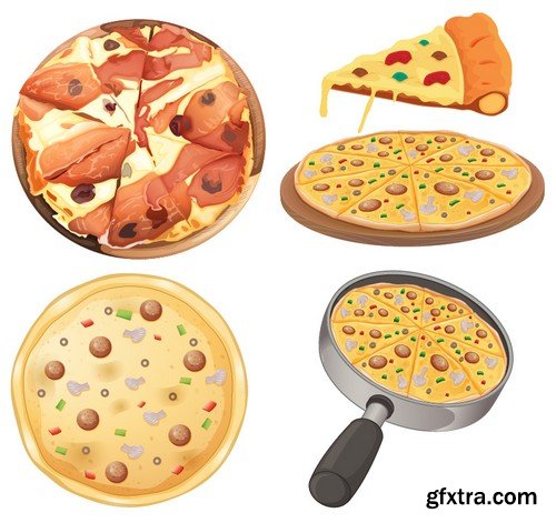 Stock Vectors - Pizza 3, 25xEPS