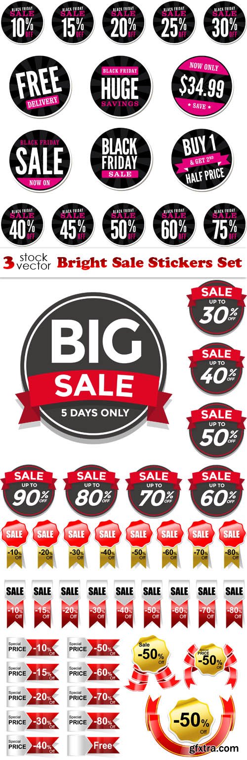 Vectors - Bright Sale Stickers Set