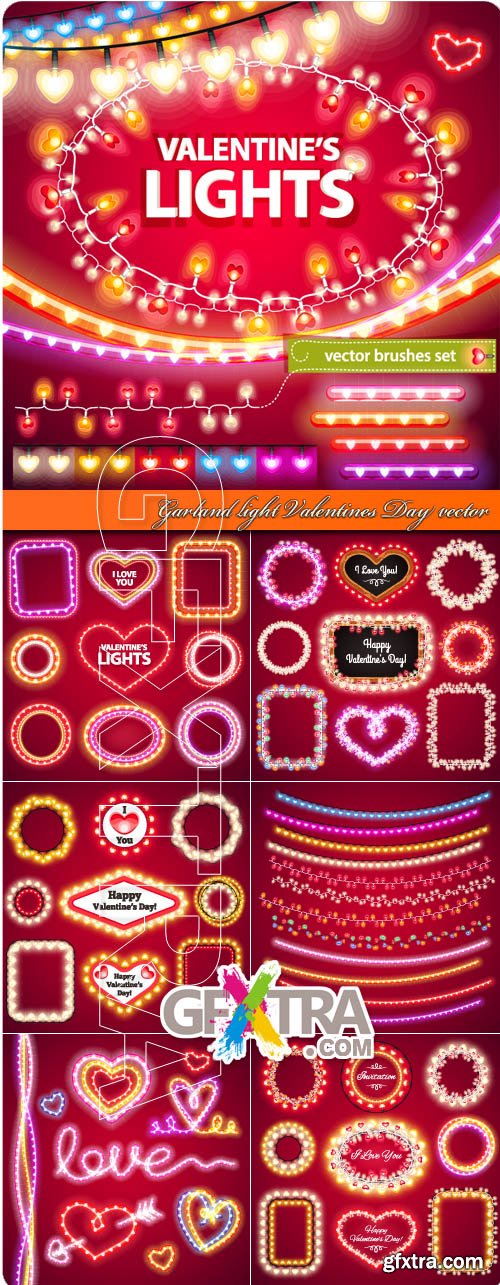 Garland light Valentines Day vector