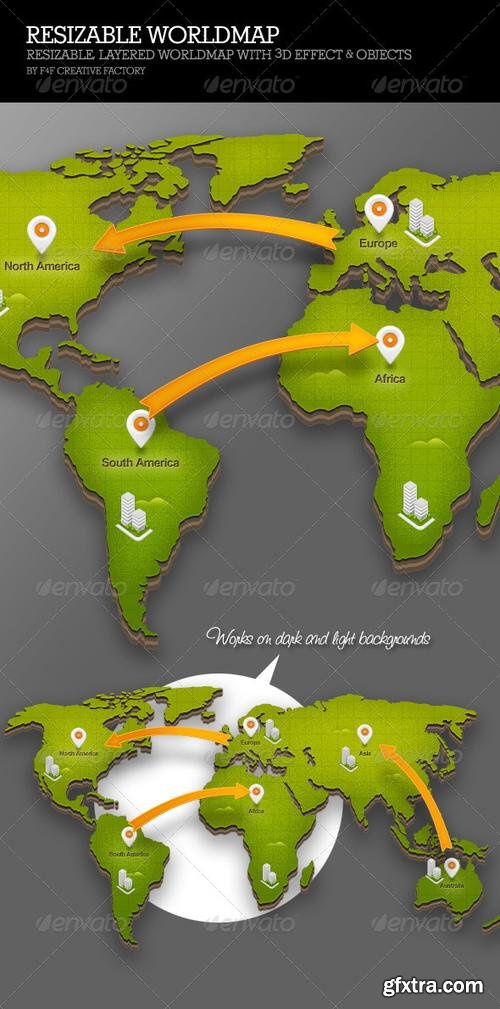 GraphicRiver - Resizable Worldmap