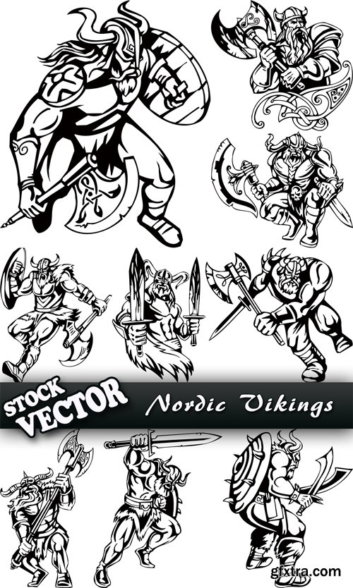 Stock Vector - Nordic Vikings, 33EPS