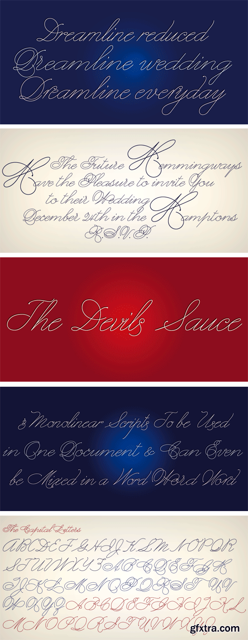 Dreamline Font Family - 3 Fonts $43