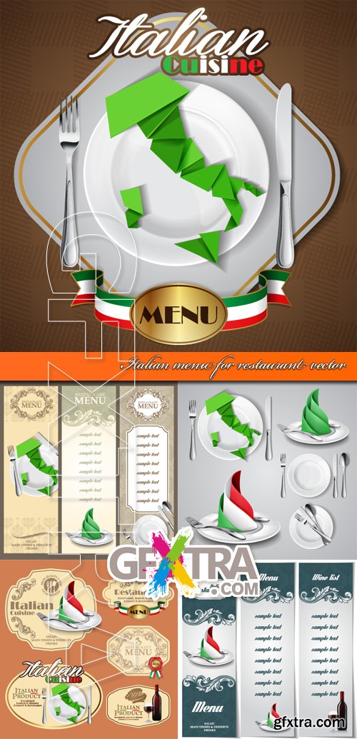 Italian menu for restaurant vector