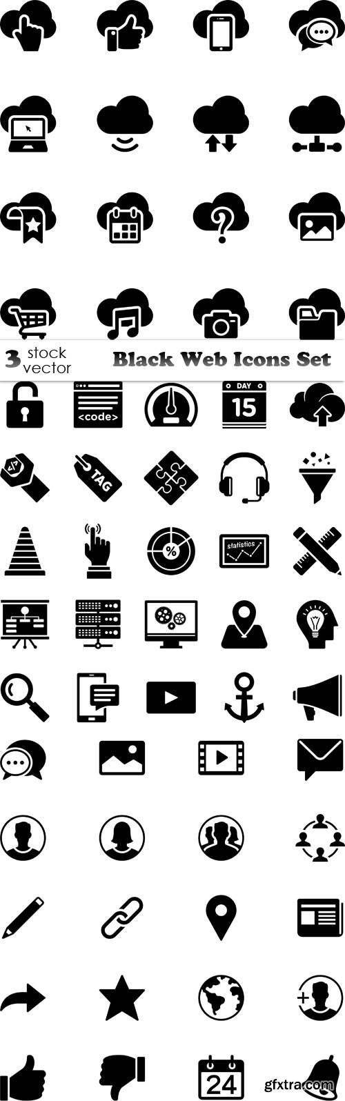 Vectors - Black Web Icons Set