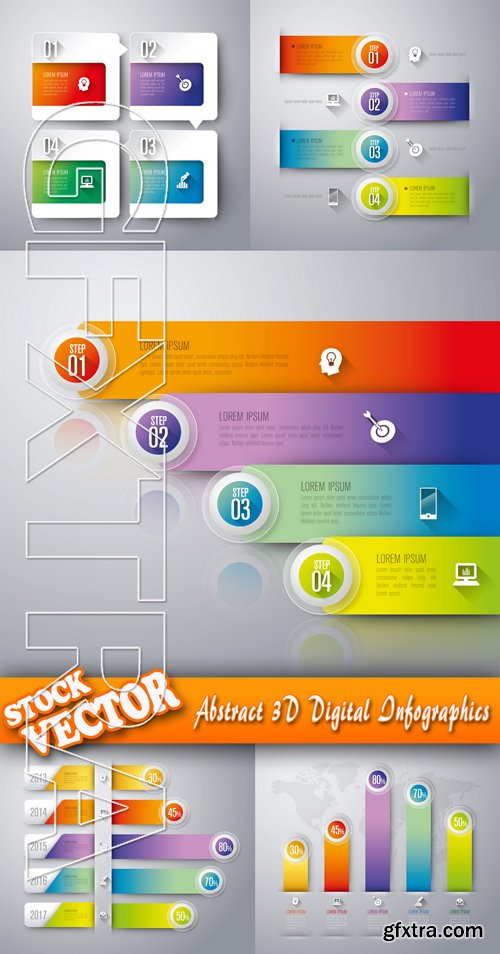 Stock Vector - Abstract 3D Digital Infographics