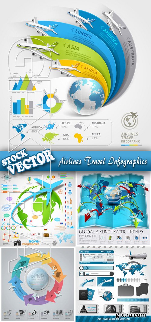 Stock Vector - Airlines Travel Infographics