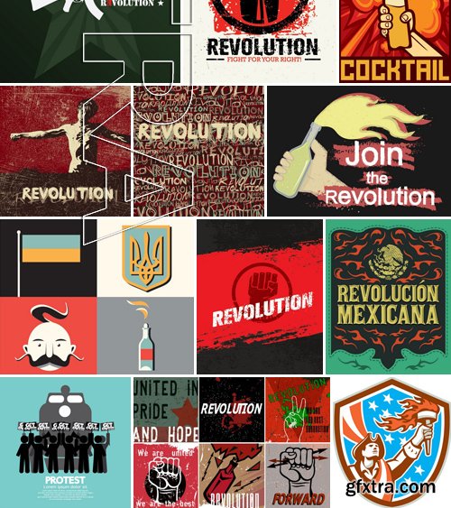 Stock Vectors - Revolution, 25xEPS