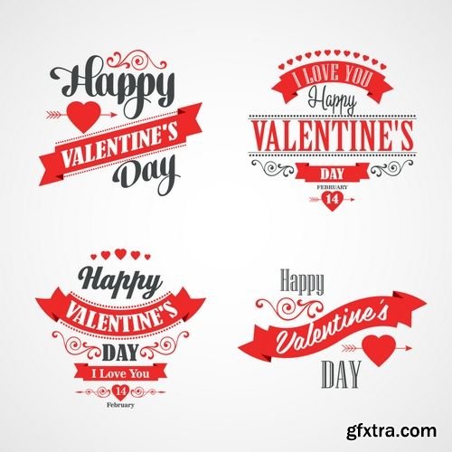 Vector - Happy Valentines Day Lettering Card