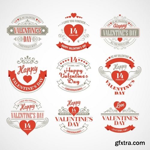 Vector - Happy Valentines Day Lettering Card