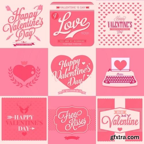 Vector - Happy Valentines Day Lettering Card