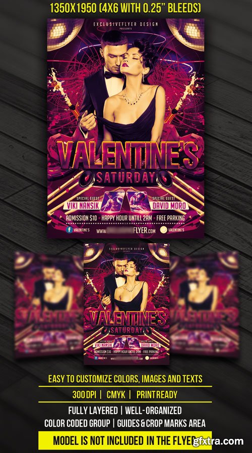 Valentines Saturday Flyer Template