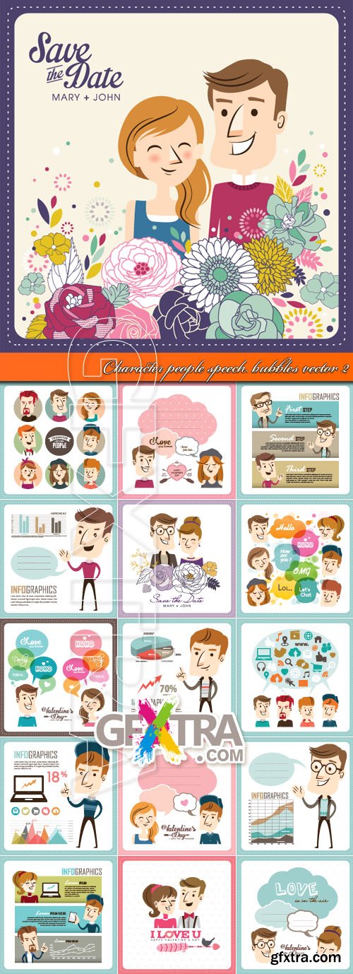 Character people speech bubbles vector 2