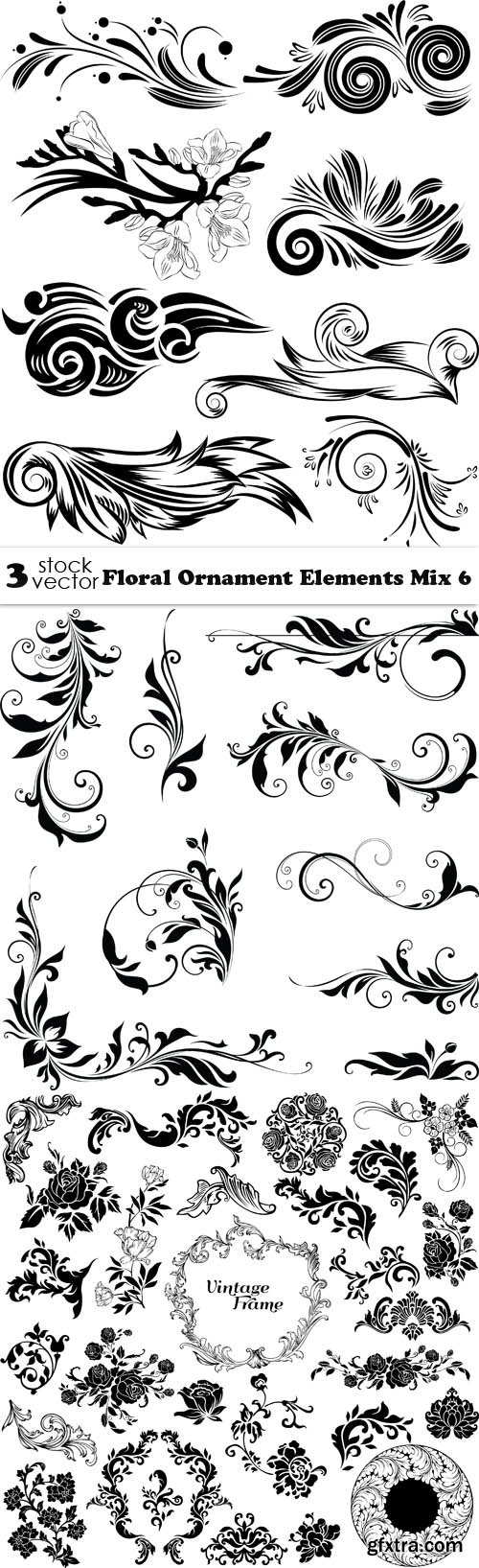 Vectors - Floral Ornament Elements Mix 6