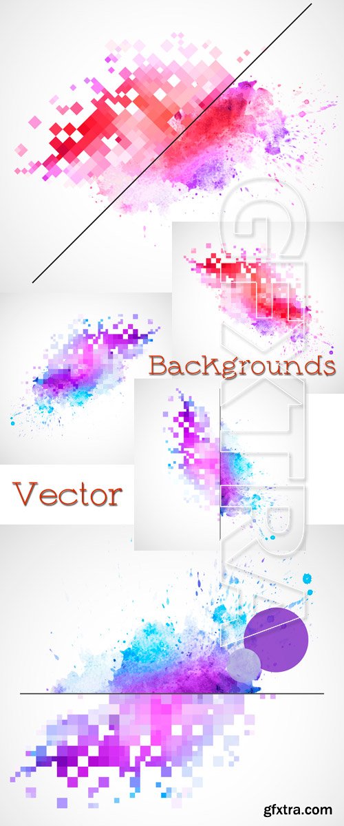 Abstract backgrounds in Vector - Water color scatter