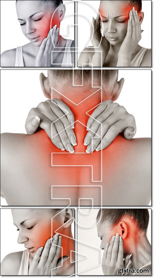 Pain: Headache, Back pains, Toothache, Earache,  - Stock photo