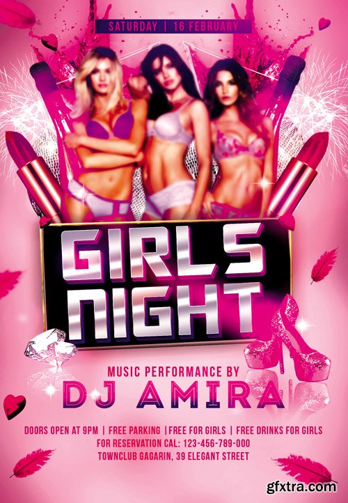 Girls Night Flyer PSD Template