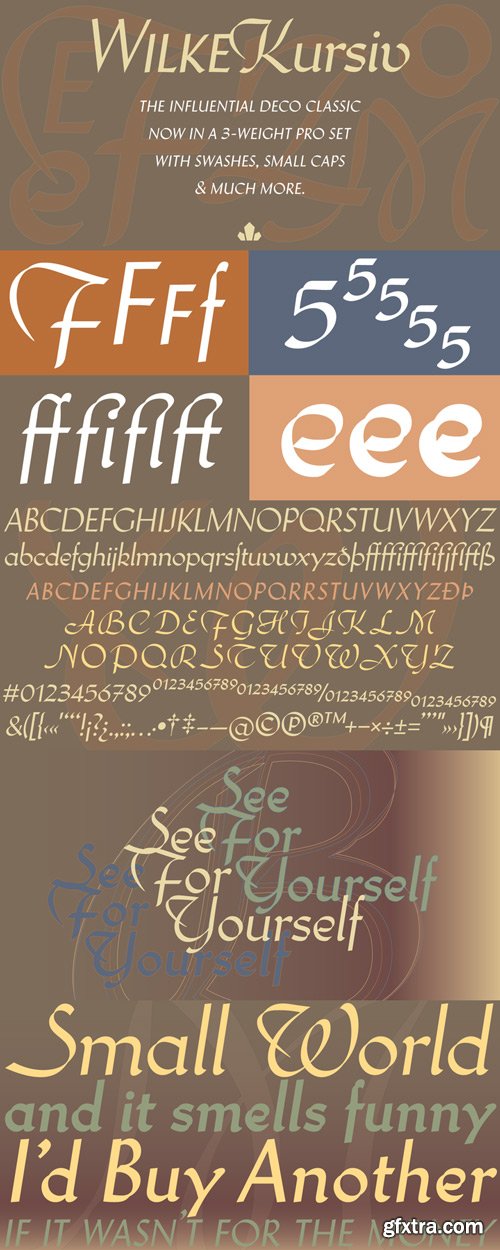 Wilke Kursiv Font Family $99.95