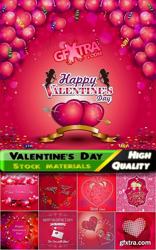 Greeting cards for Valentine's Day with love themes and hearts - 25 Eps