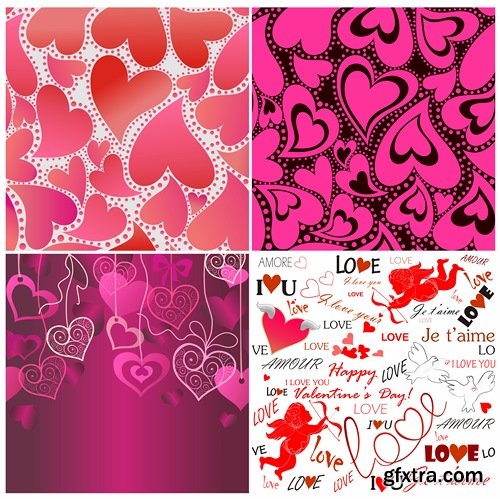 Greeting cards for Valentine's Day with love themes and hearts - 25 Eps