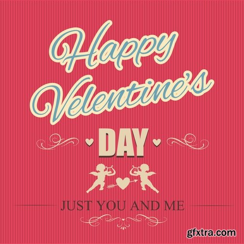 Greeting cards for Valentine's Day with love themes and hearts - 25 Eps