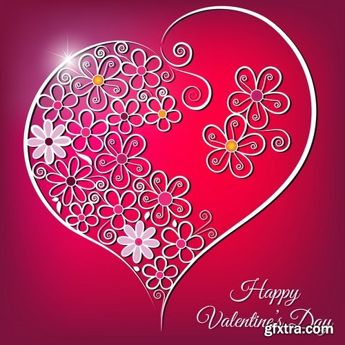 Greeting cards for Valentine's Day with love themes and hearts - 25 Eps