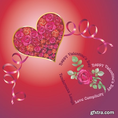 Greeting cards for Valentine's Day with love themes and hearts - 25 Eps