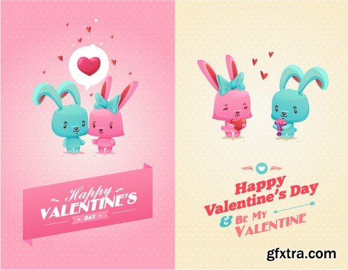 Stock Vectors - Happy Valentine's Day 6, 25xEPS