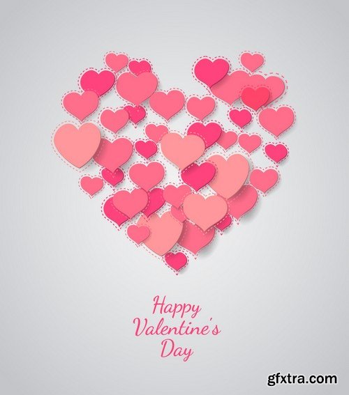 Stock Vectors - Happy Valentine's Day 6, 25xEPS