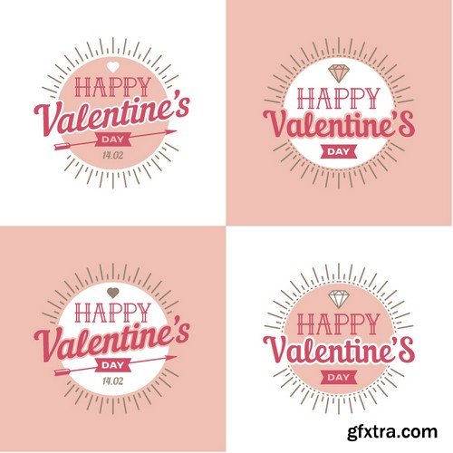 Stock Vectors - Happy Valentine's Day 6, 25xEPS