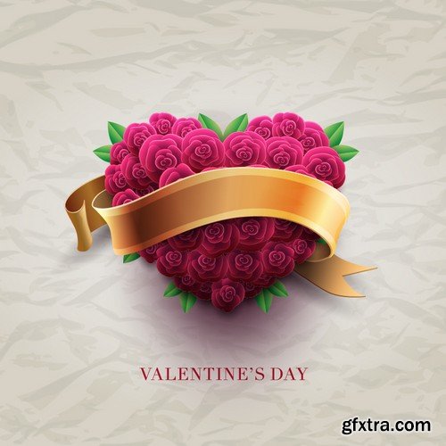 Stock Vectors - Happy Valentine's Day 6, 25xEPS