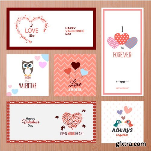 Stock Vectors - Happy Valentine's Day 6, 25xEPS