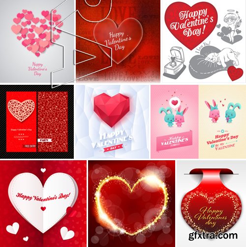 Stock Vectors - Happy Valentine's Day 6, 25xEPS