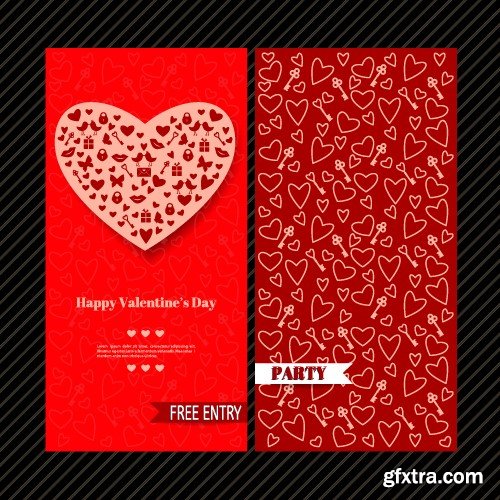 Stock Vectors - Happy Valentine's Day 6, 25xEPS