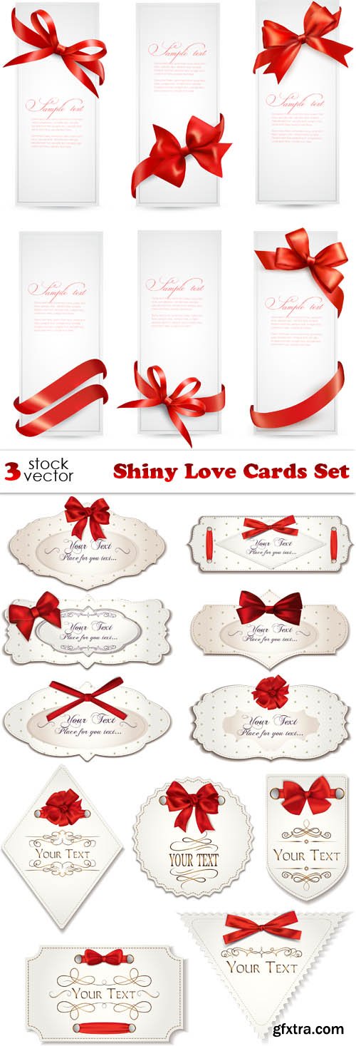 Vectors - Shiny Love Cards Set