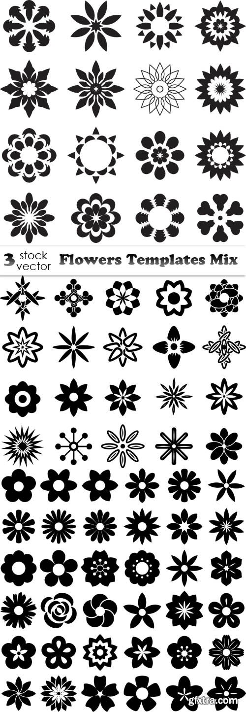 Vectors - Flowers Templates Mix