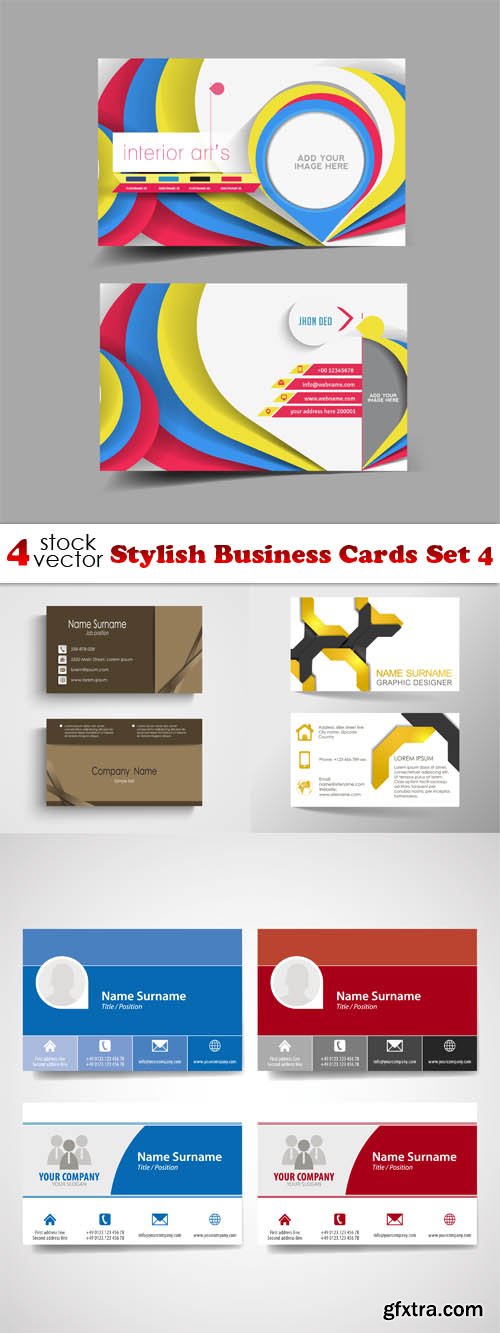 Vectors - Stylish Business Cards Set 4