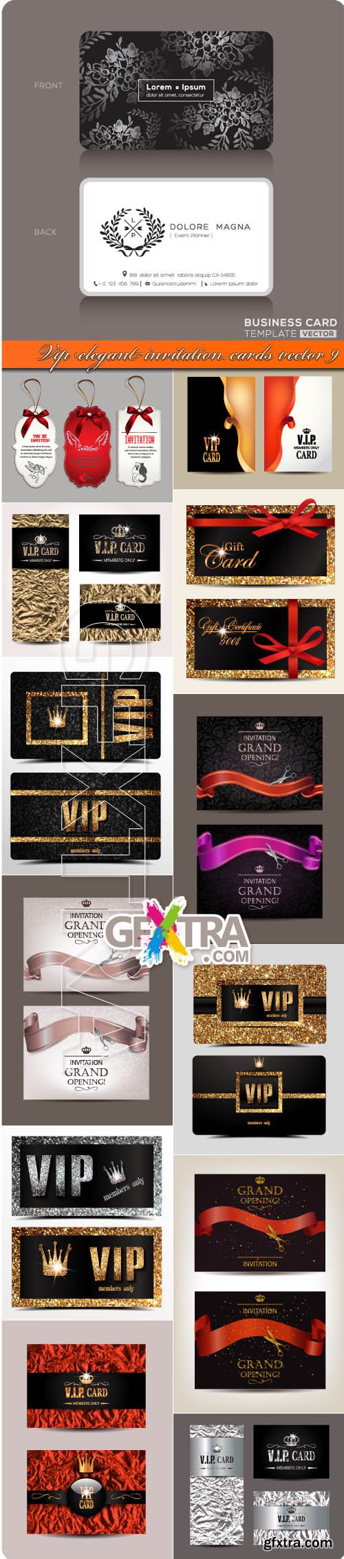 Vip elegant invitation cards vector 9