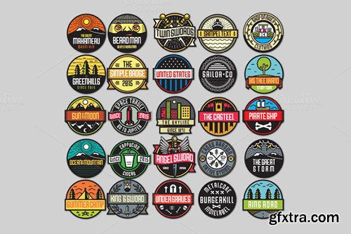 50 Pop Badges + Varsita Rough Font