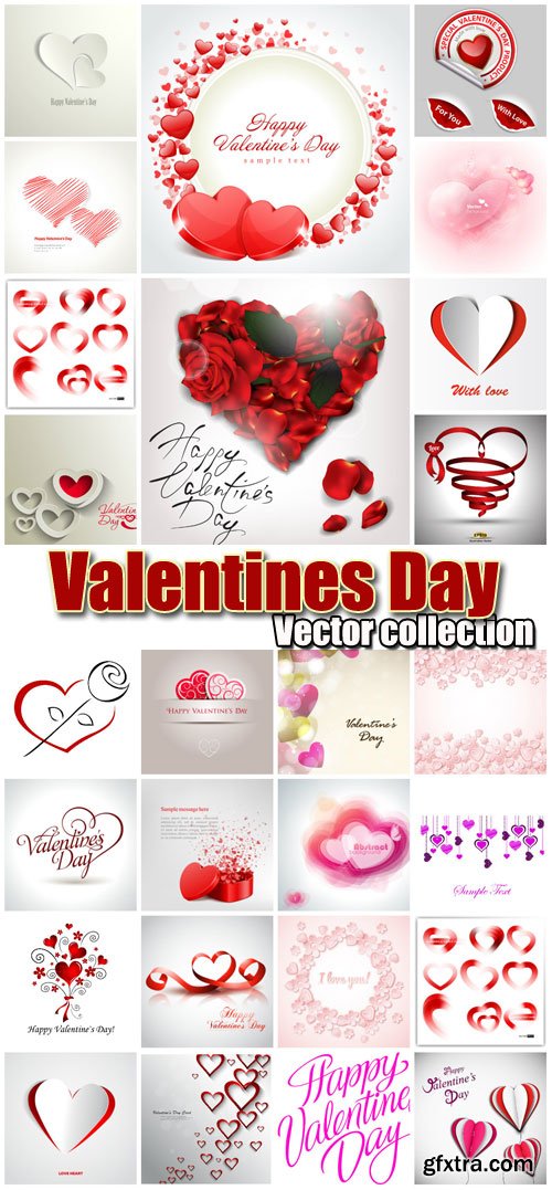 Valentine's Day Romantic Backgrounds, Hearts #12, 33xEPS