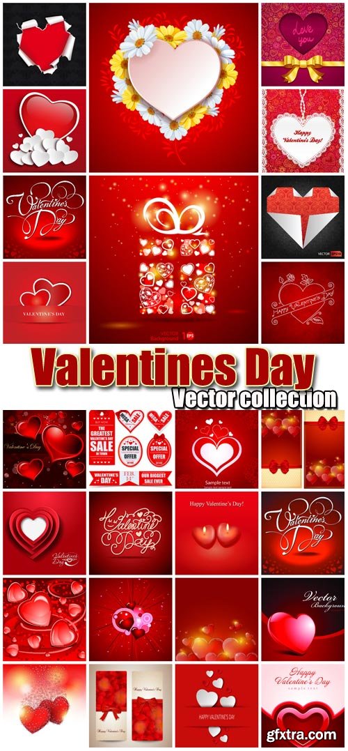 Valentine's Day Romantic Backgrounds, Hearts #13, 37xEPS