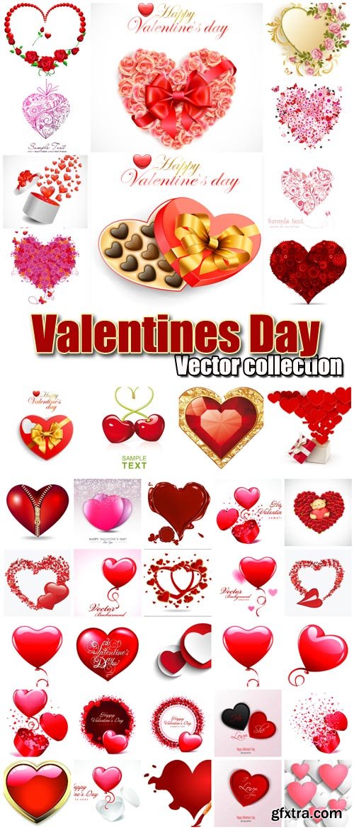 Valentine's Day Romantic Backgrounds, Hearts #14, 50xEPS