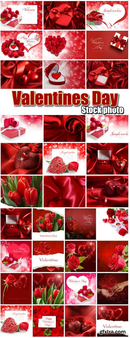 Valentine's Day, Romantic Backgrounds, Roses, Hearts #17, 34xJPG