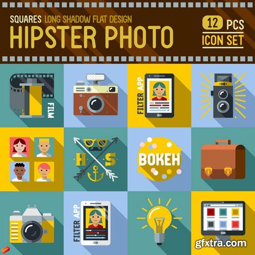 Stock Vector - Hipster Mega Set, 25EPS