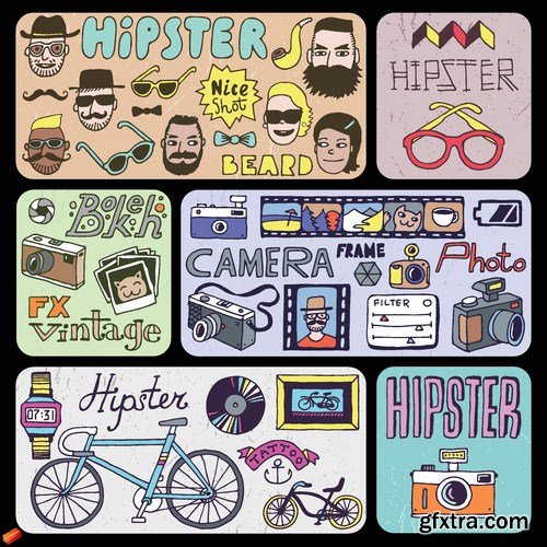 Stock Vector - Hipster Mega Set, 25EPS