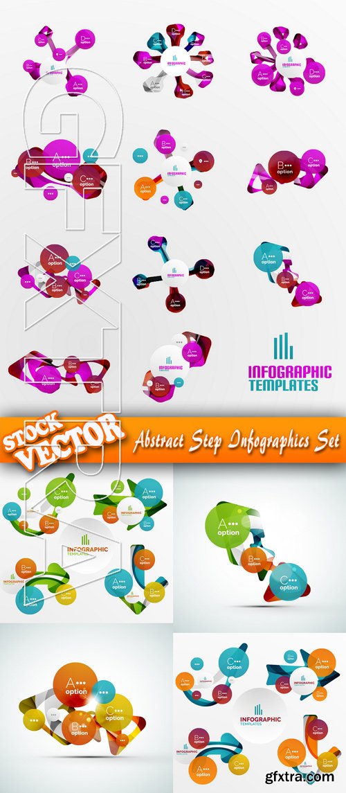 Stock Vector - Abstract Step Infographics Set