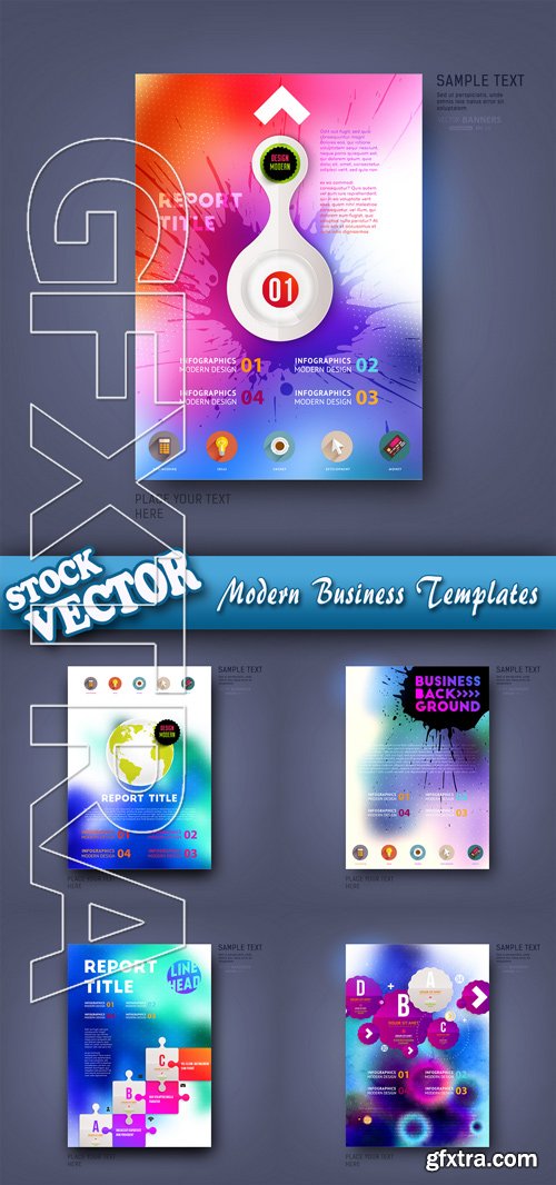 Stock Vector - Modern Business Brochure Report Poster Banner Templates