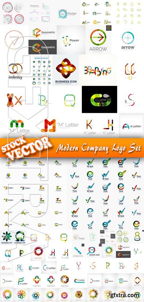 Stock Vector - Modern Company Logo Set