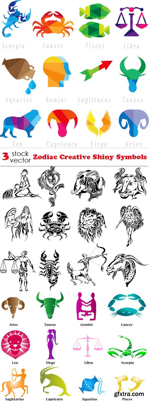 Vectors - Zodiac Creative Shiny Symbols