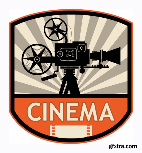 Collection of different vector picture of cinema 25 Eps