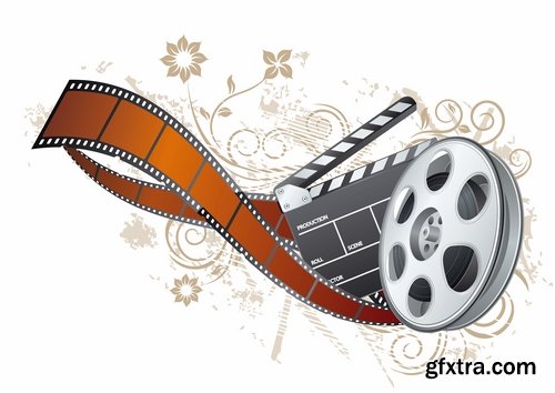 Collection of different vector picture of cinema 25 Eps